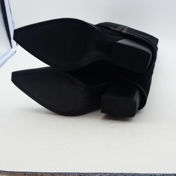 NEW Nine West Women's 8.5 Rimepy Foldover Boot Black Suede Block Heel - Picture 10 of 13